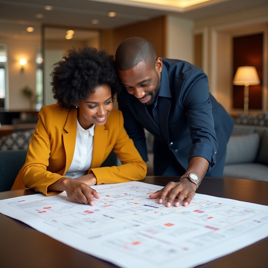 Accounts receivable workflow diagram on whiteboard during team review
