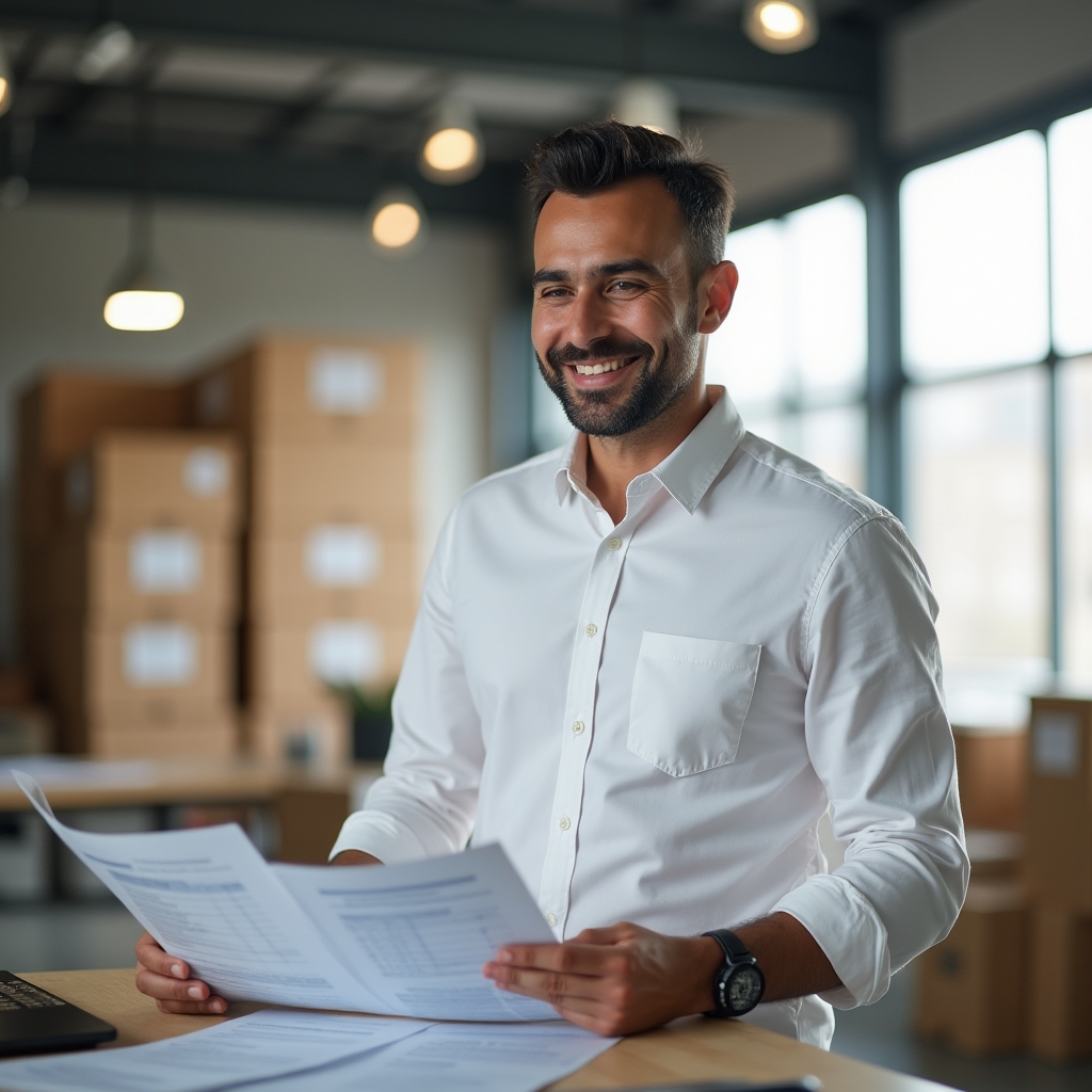 Wholesale distribution warehouse with organized billing documentation